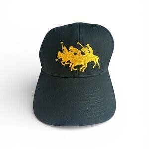 NWT Polo Ralph Lauren Lunar New Year Triple Pony Twill Cap Black & Gold